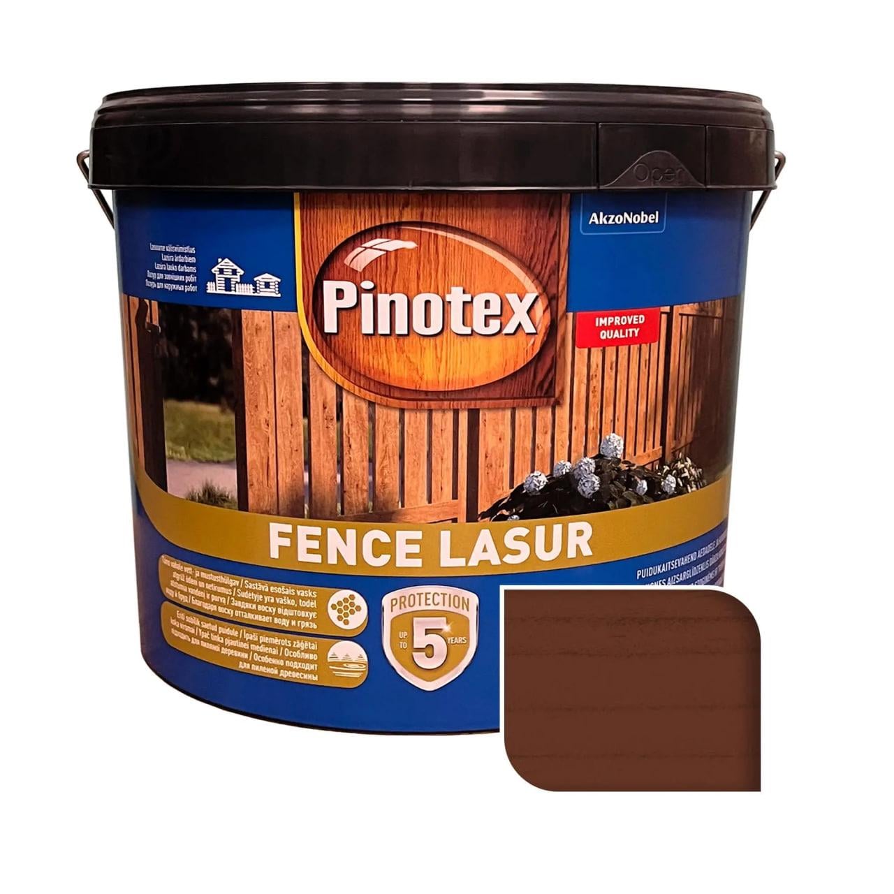 Пропитка для дерева Pinotex Fence Lasur с декоративным эффектом с воском 10 л Красное Дерево (24564)