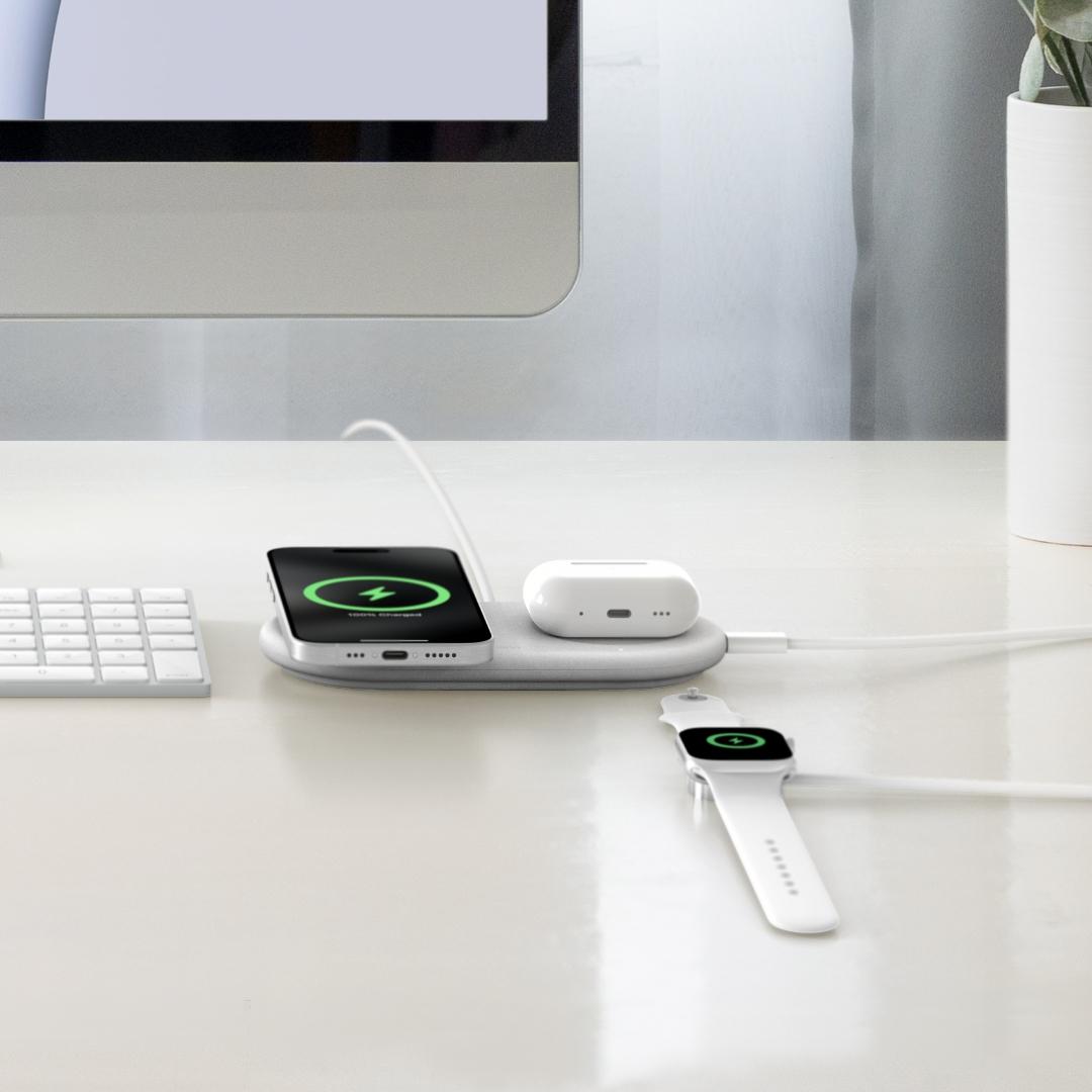 Зарядное устройство беспроводное Belkin 2в1 з Qi2 15 Вт с кабелем USB-C - USB-C 1,5 м Белый (WIZ021VFWH) - фото 8