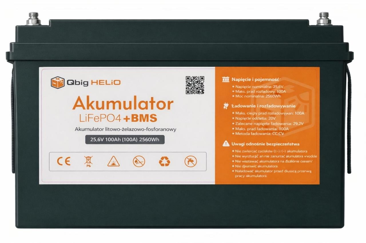 Аккумулятор LiFePO4 Qbig HELiO 25,6V 100 Ah2560Wh из BMS (2918234302)