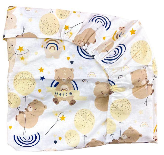 Простирадло у стандартне ліжечко №19 Ведмедик з веселкою 120x60 см (143029)