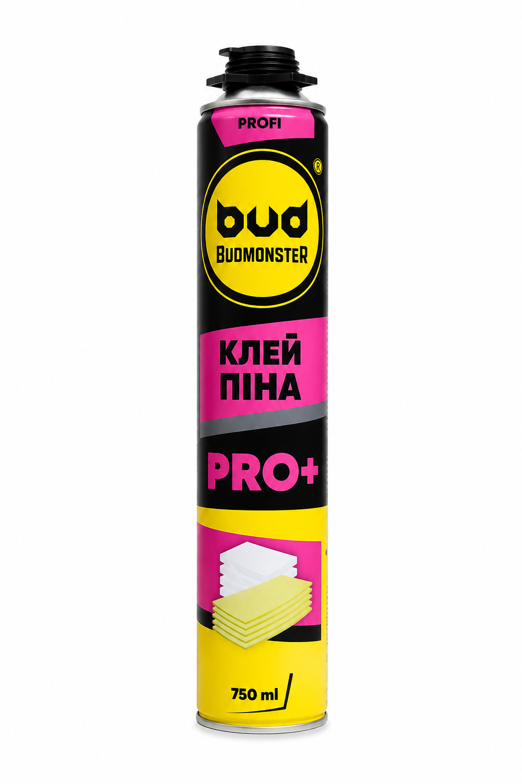 Клей-пена профессиональная ТМ Budmonster Pro+ 750 мл 900 г (133156) Клей-пена профессиональная ТМ Budmonster Pro+ 750 мл 900 г (133156)