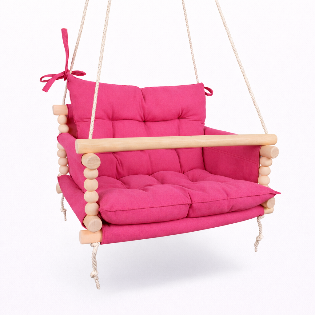 Детские качели подвесные Джуниор хлопок Темно-розовый (gs-9121)