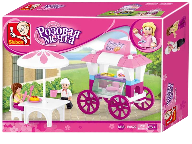 Конструктор Sluban Кафе на колесах столик 2 фігурки 19x14x4,5 см 78 деталей (MTT-54610)