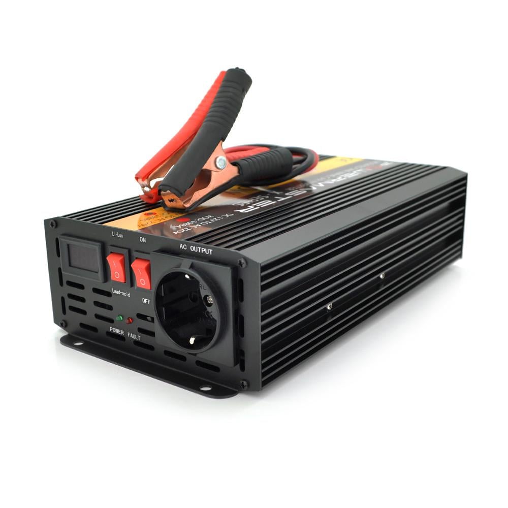 Инвертор напряжения POWERMASTER 24V/220V 1200W с модифицированной синусоидой 1 Shuko клеммы (DR010678) Инвертор напряжения POWERMASTER 24V/220V 1200W с модифицированной синусоидой 1 Shuko клеммы (DR010678)