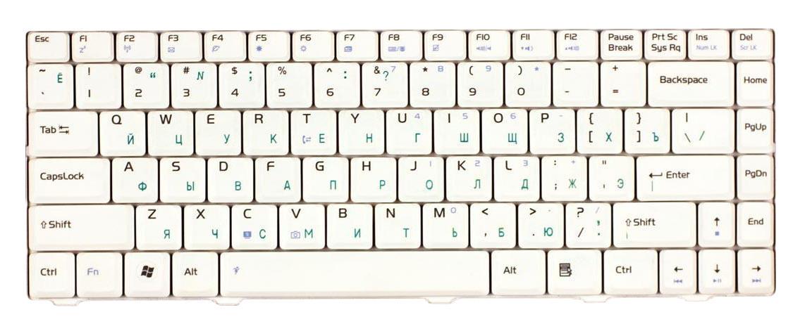 Клавиатура для ноутбука Asus F80/F80S/F80CR/F80Q/F80L White Клавиатура для ноутбука Asus F80/F80S/F80CR/F80Q/F80L White
