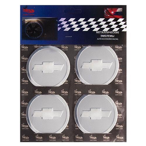 Наклейки на колпаки Chevrolet D 60 мм 4 шт. Gray