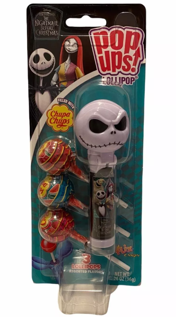 Набор Pop Ups и 3 леденца Chupa Chups Jack из фильма The Nightmare Before Christmas 36 г (2351959152)