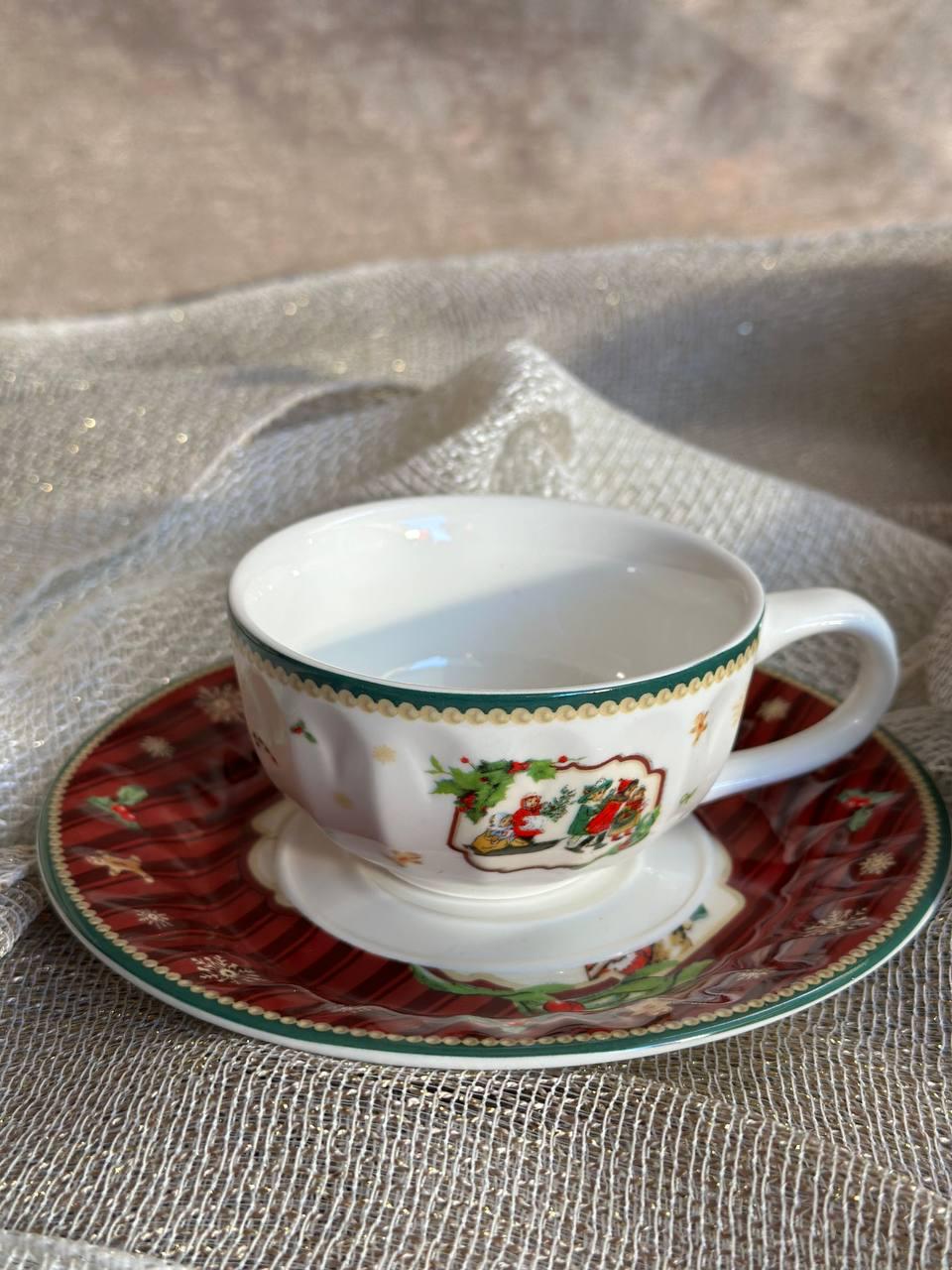 Чашка новогодняя Magic Christmas фарфоровая с блюдцем в подарочной упаковке 120 мл 13 см (R33354) - фото 3