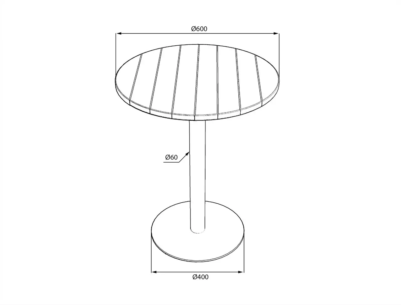Вуличний стіл Lofty Серія 2 круглий з ламелей ясена d 600 мм - фото 2 Вуличний стіл Lofty Серія 2 круглий з ламелей ясена d 600 мм - фото 2