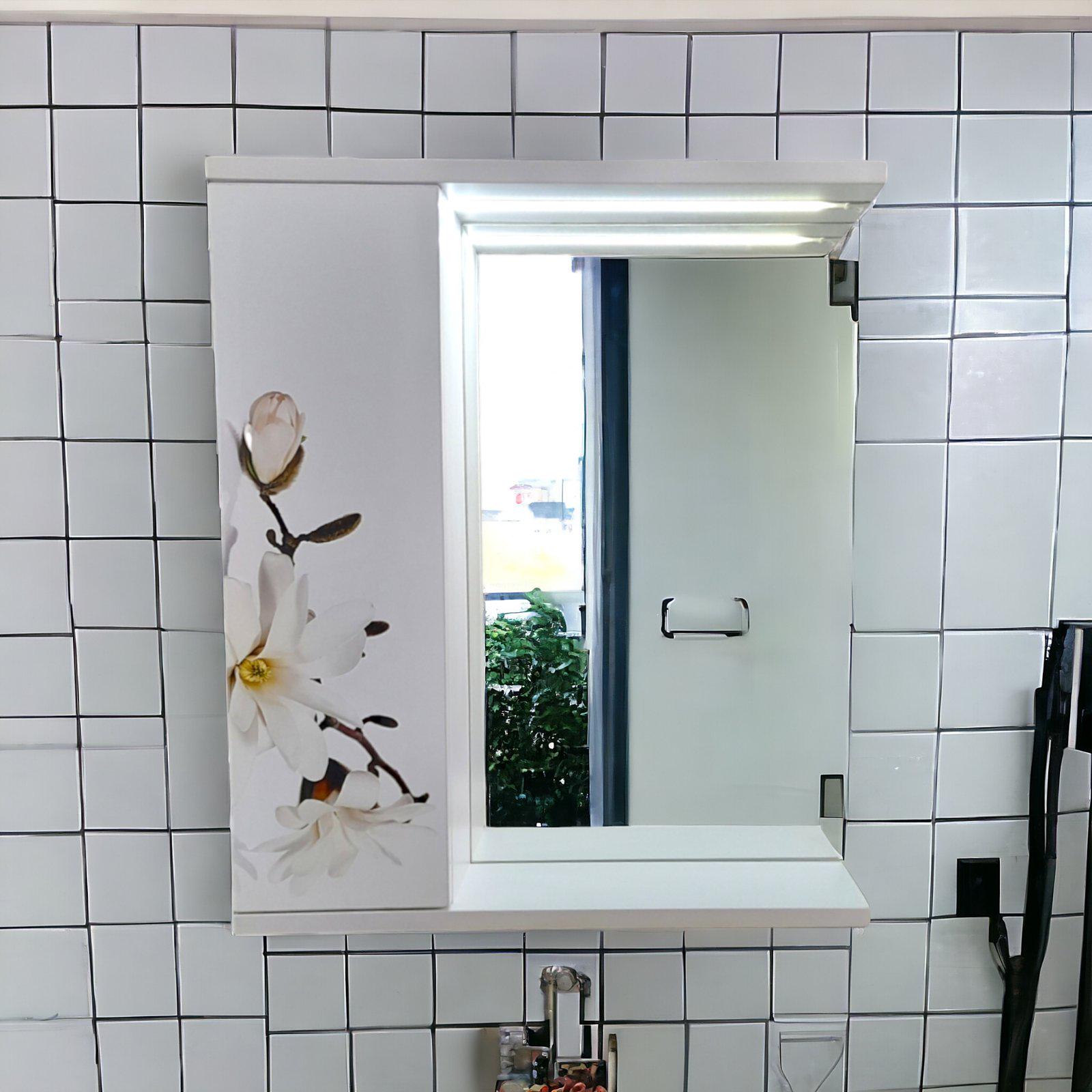 Зеркало для ванной комнаты Mikola-M Магнолия пластиковое 65 см (2367) - фото 3 Зеркало для ванной комнаты Mikola-M Магнолия пластиковое 65 см (2367) - фото 3