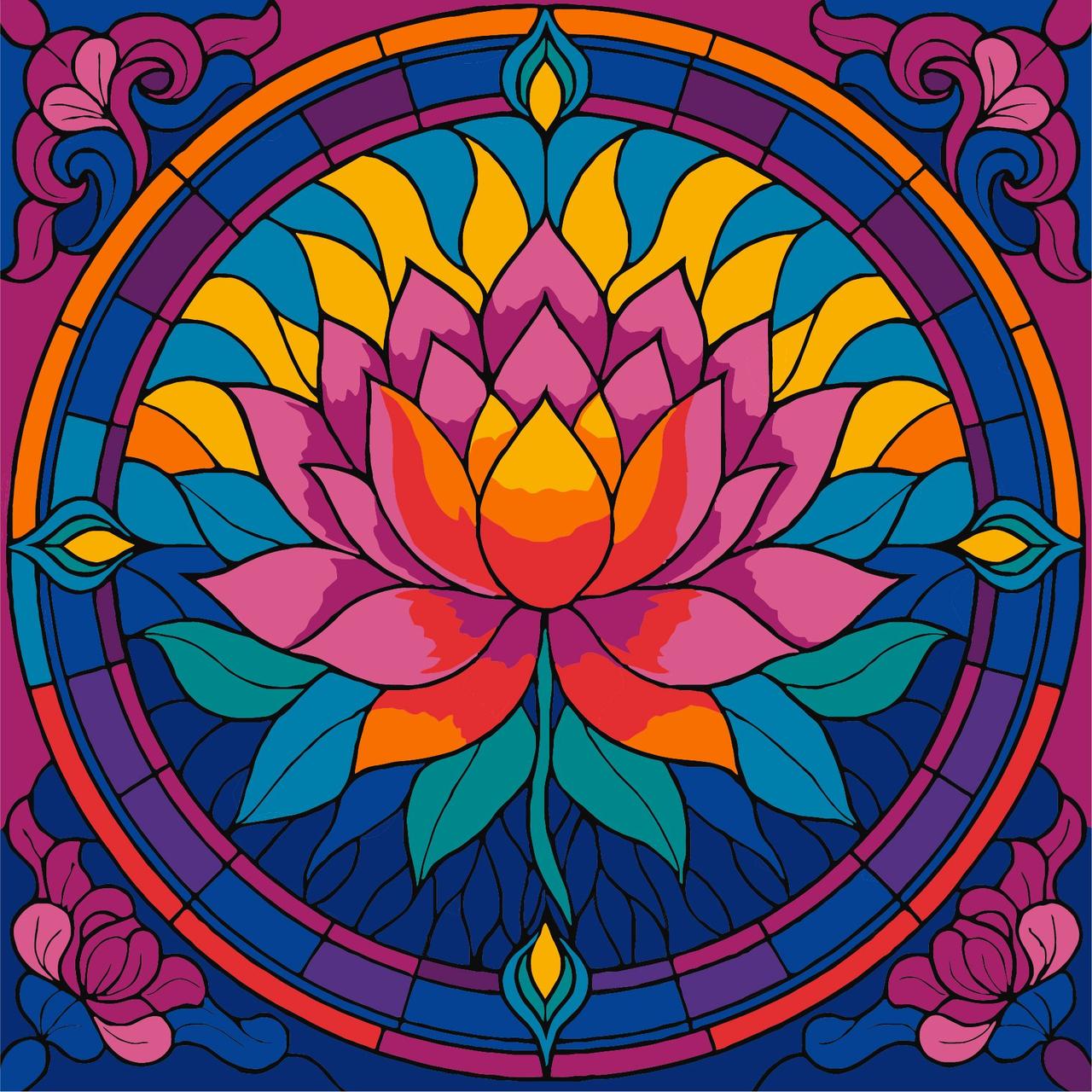 Картина за номерами Ideyka Вітраж Лотос 30х30 см (2824290278)