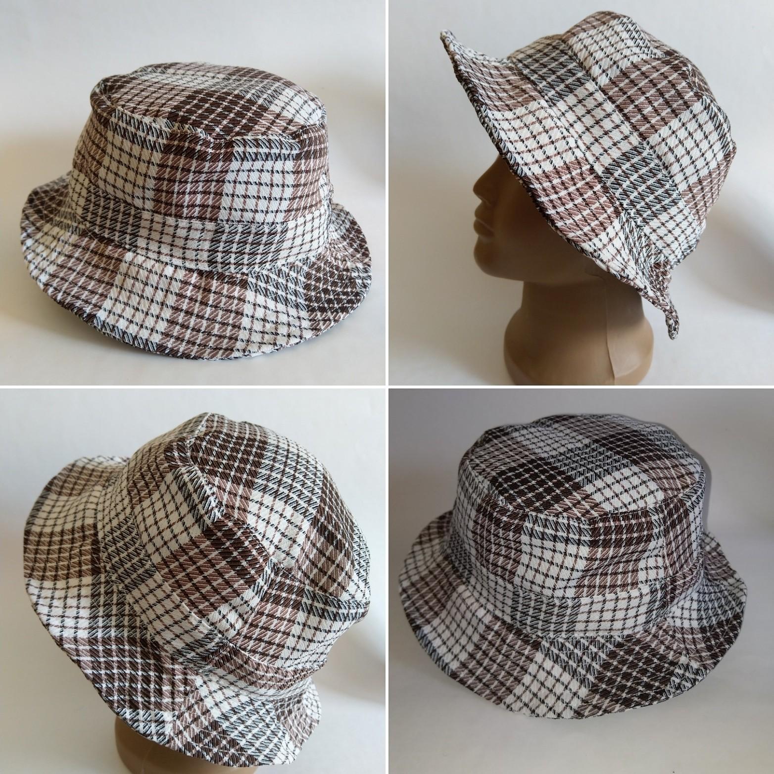 Панама-капелюх Клетка Lider бавовна 56-58 см Коричнево-білий (24986048) - фото 3