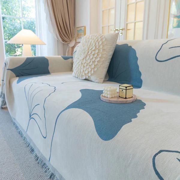 Плед покрывало на диван и кровать для мягкой мебели 180х230 см Синий с белым - фото 3 Плед покрывало на диван и кровать для мягкой мебели 180х230 см Синий с белым - фото 3