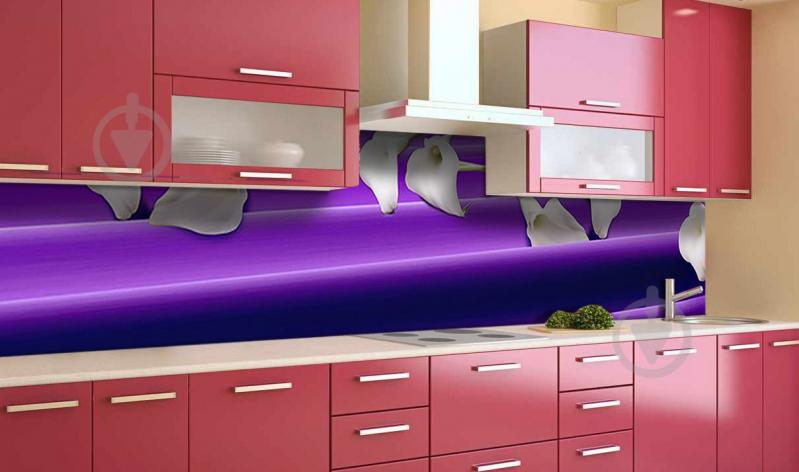 Наклейка виниловая кухонный фартук  Zatarga  "Белые Каллы"  650х2500 мм