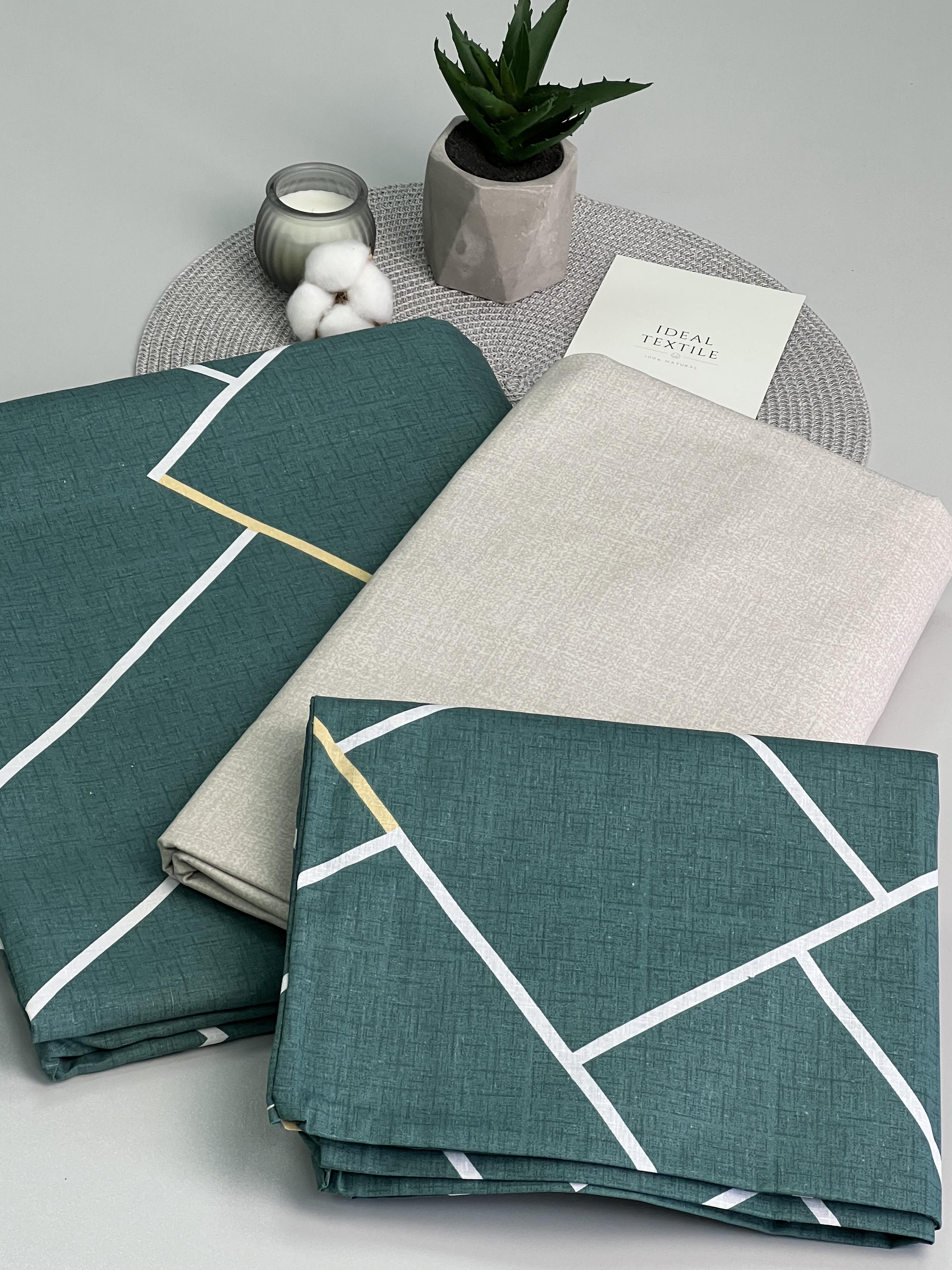 Комплект постельного белья Ideal Textile двуспальный евро бязь с геометрическим принтом Изумрудно-бирюзовый - фото 3 Комплект постельного белья Ideal Textile двуспальный евро бязь с геометрическим принтом Изумрудно-бирюзовый - фото 3