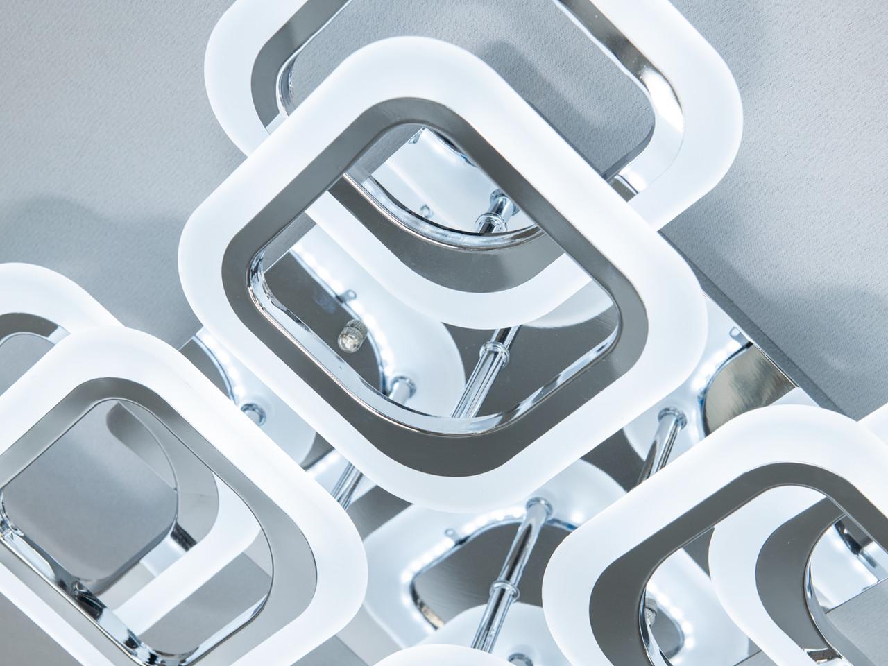 Люстра с диммером HAS8060-4+4HRDIM-LS 70W на 10 м2 Хром (2462621373) - фото 4