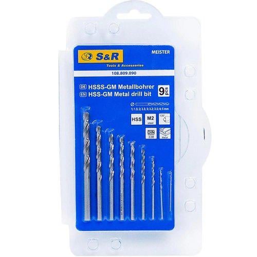 Набор сверл по металлу S&R Meister 9 шт. (108809090) Набор сверл по металлу S&R Meister 9 шт. (108809090)