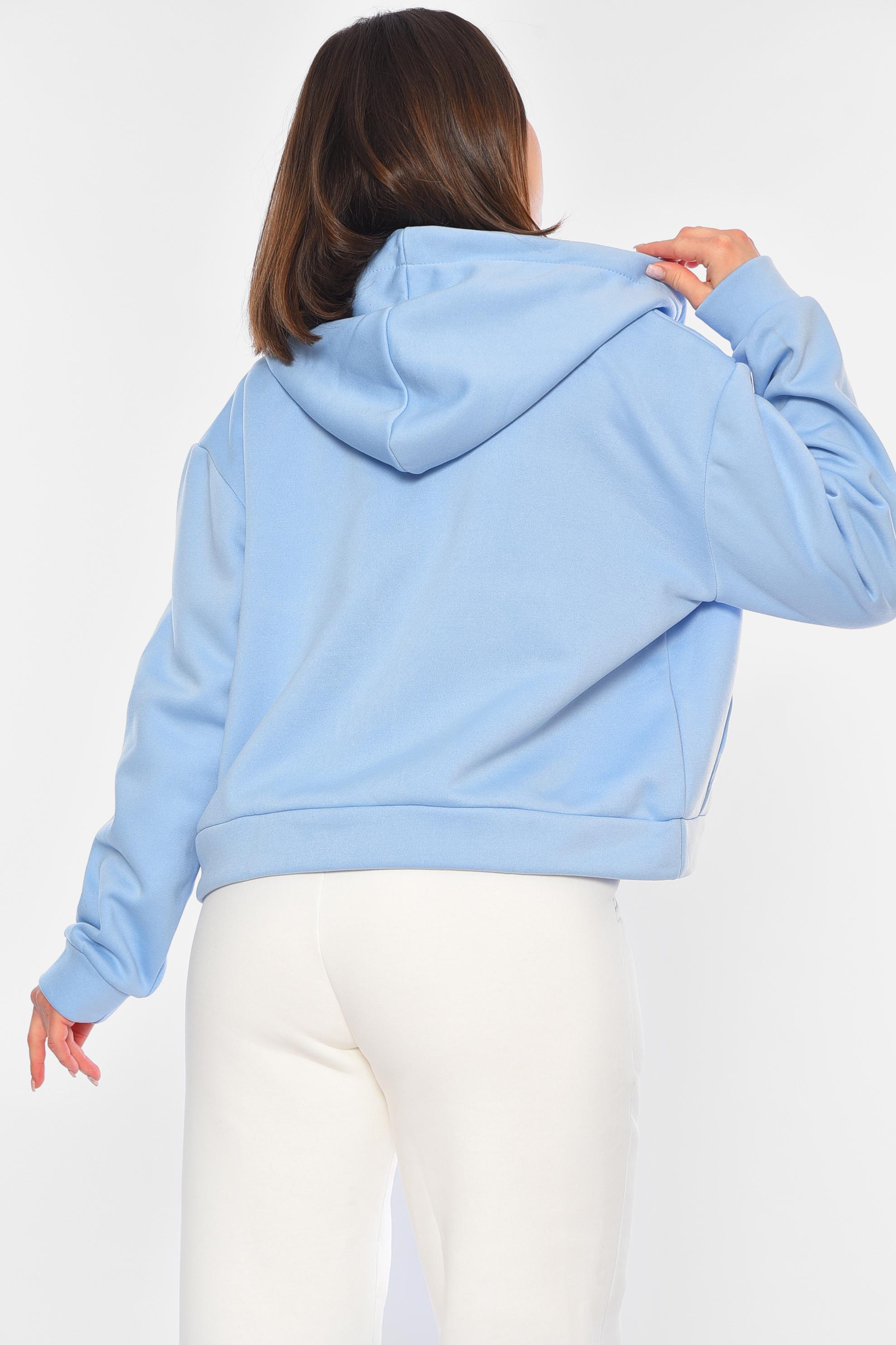 Худі жіноче на флісі S-M Блакитний (194539) - фото 3