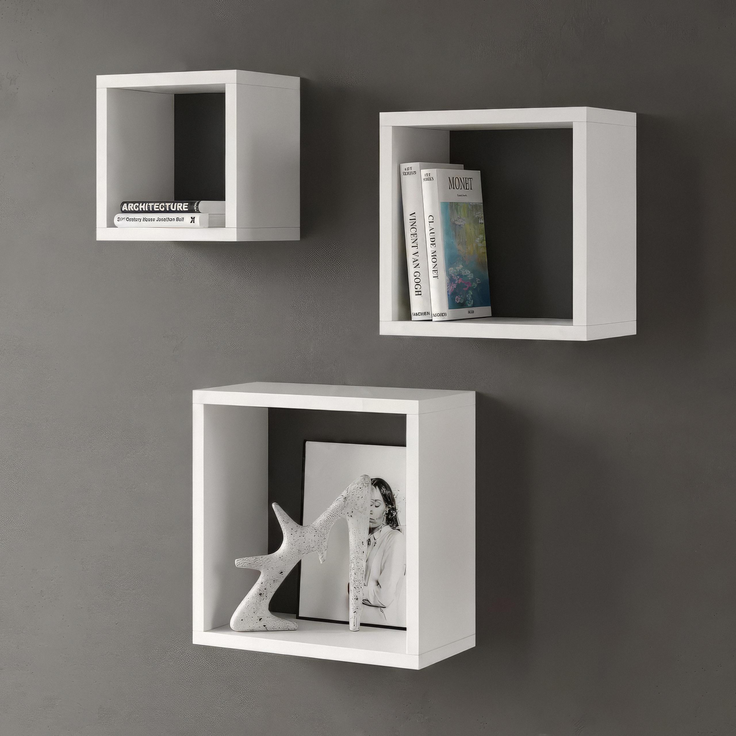 Комплект настенных полок GT-27 302х150х302 мм Белый - фото 1 Комплект настенных полок GT-27 302х150х302 мм Белый - фото 1