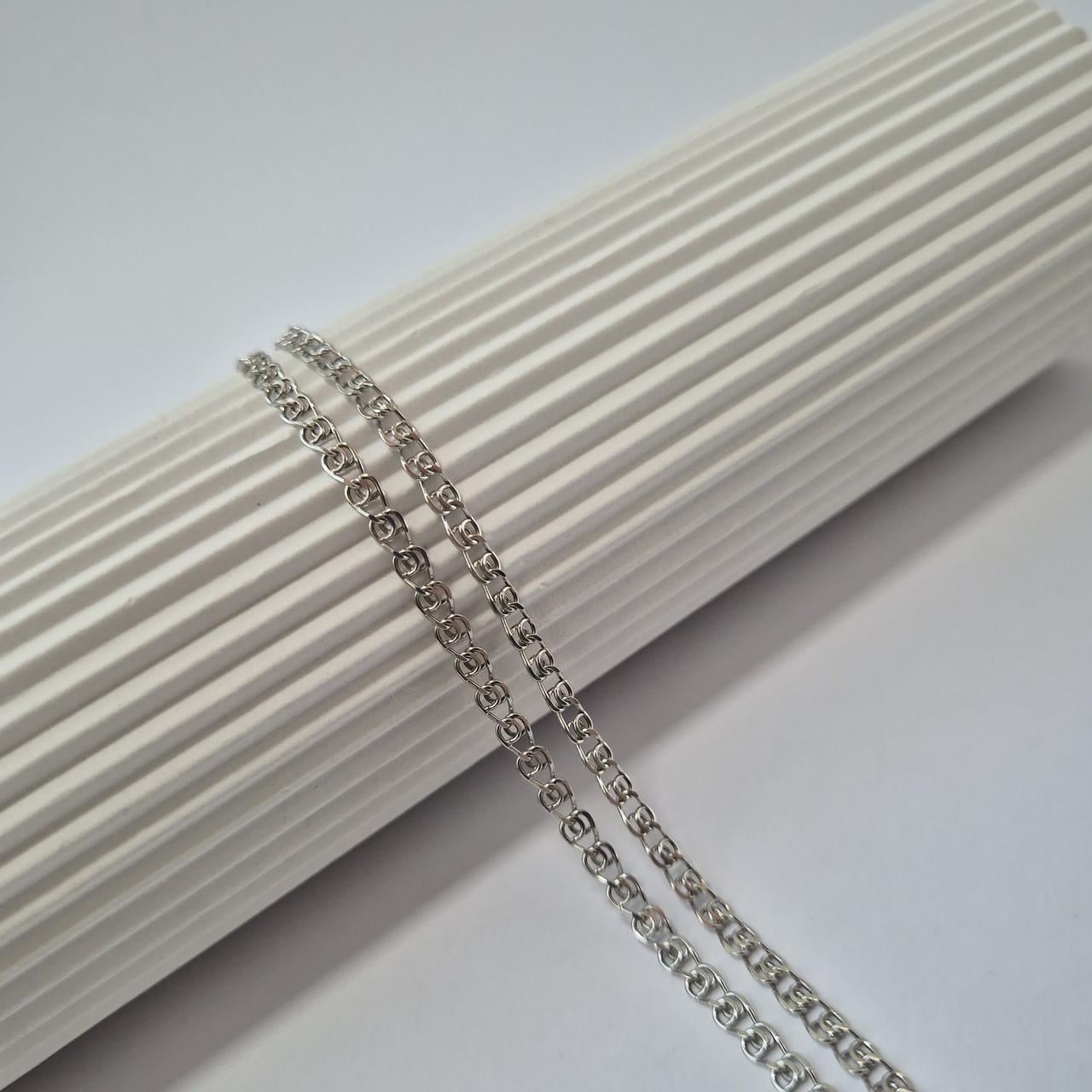 Цепочка плоская лав серебро 925 пробы родированное 5,15 г 45 см (love50)