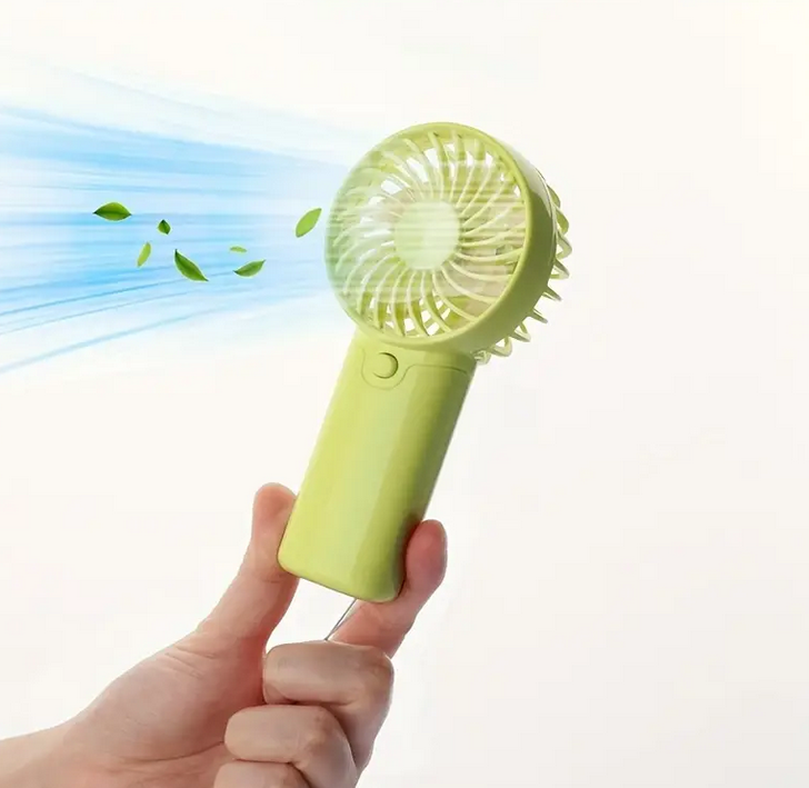 Вентилятор ручной от 2 батареек ААА Салатовый (WF17G) - фото 2 Вентилятор ручной от 2 батареек ААА Салатовый (WF17G) - фото 2