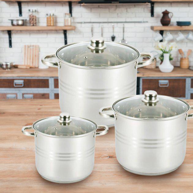 Набір каструль UNIQUE UN-5041 з кришками 6 пр.