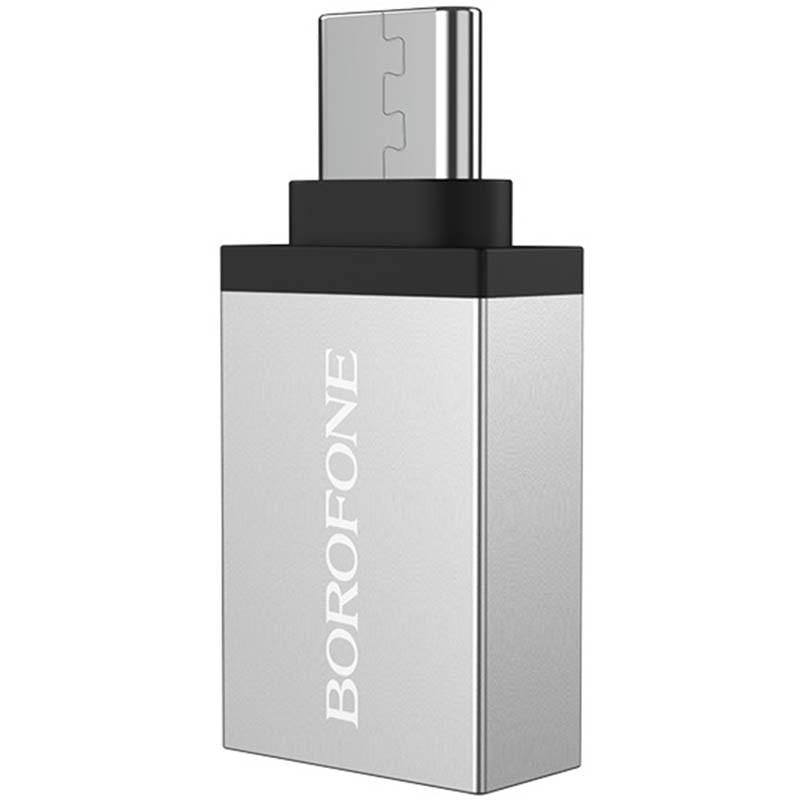 Перехідник Borofone BV3 OTG to Type-C Срібний (00000056963_1) Перехідник Borofone BV3 OTG to Type-C Срібний (00000056963_1)