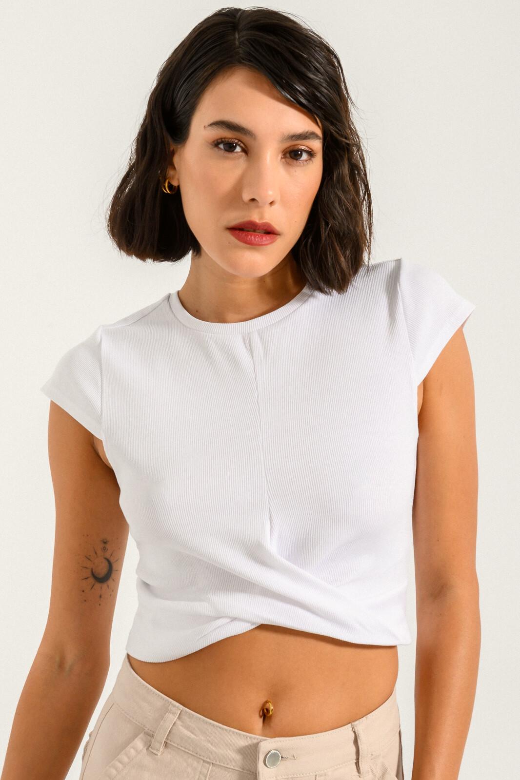 Топ женский в рубчик Pink Woman 10956 M Белый (42-44)