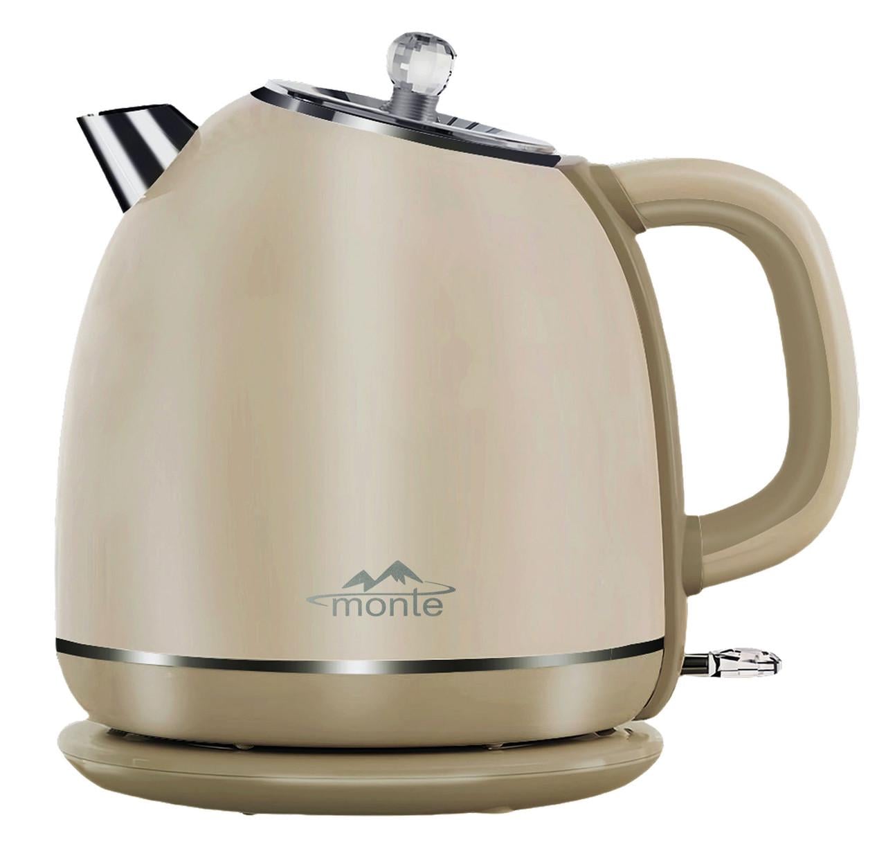 Электрочайник Monte MT-1837 с двойными стенками и скрытым нагревательным элементом 1,7 л 1800 Вт Cream