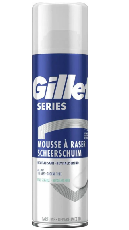 Піна для гоління Gillette Series Відновлююча з зеленим чаєм 250 мл (7702018619818)