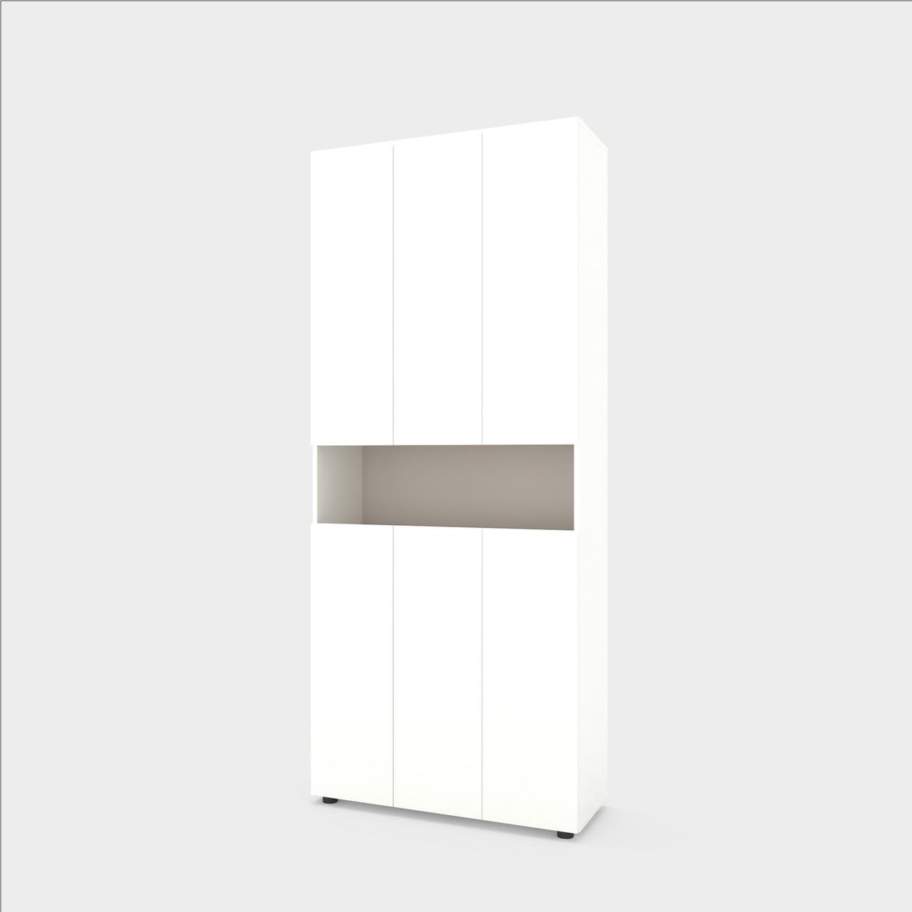 Шафа Metkas Home B001 ЛДСП 900x350x2130 мм Білий сніг/Кашемір
