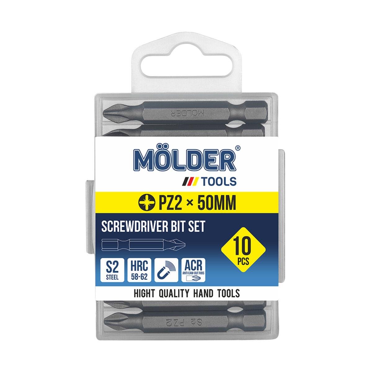 Набор битов Molder PZ2x50 мм 10 шт. Набор битов Molder PZ2x50 мм 10 шт.