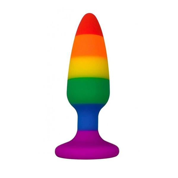 Анальная пробка Wooomy Hiperloo Silicone Rainbow Plug M 11 см Разноцветный (33895)