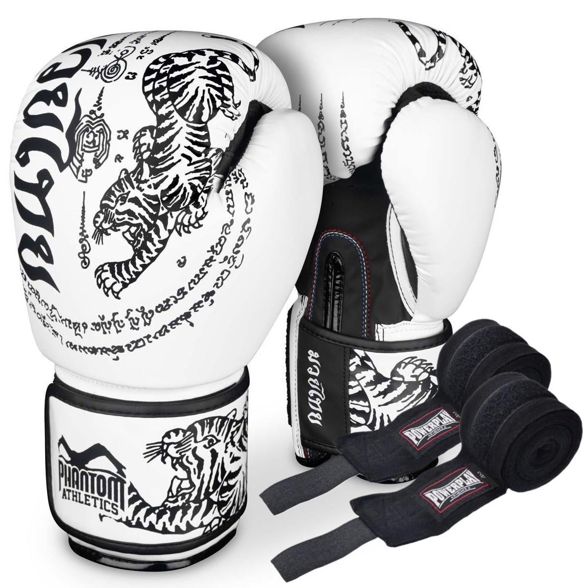 Боксерские перчатки Phantom Muay Thai 14 унций с капой White (3070021578)