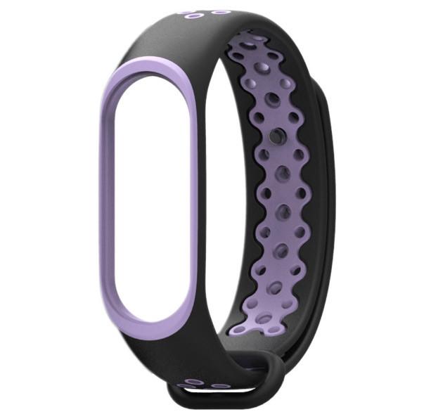 Силиконовый ремешок Primo Perfor Sport для фитнес-браслета Xiaomi Mi Band 3 Black/Purple (772148159)