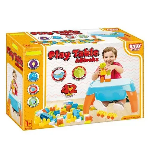 Столик развивающий Play Table 41490 с кубиками 42 элемента Разноцветный (151-98-41490)