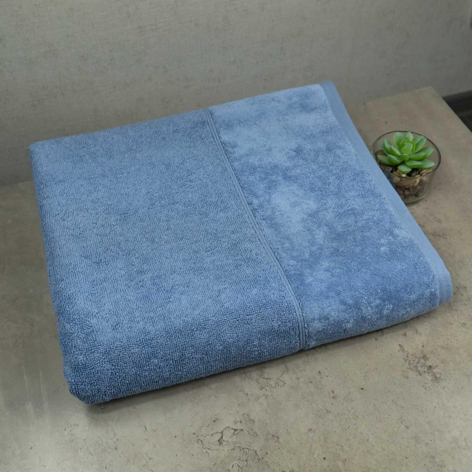 Полотенце банное махровое GM Textile Milado 550 г/м2 100x150 см Синий (550-milado-150-dblue)