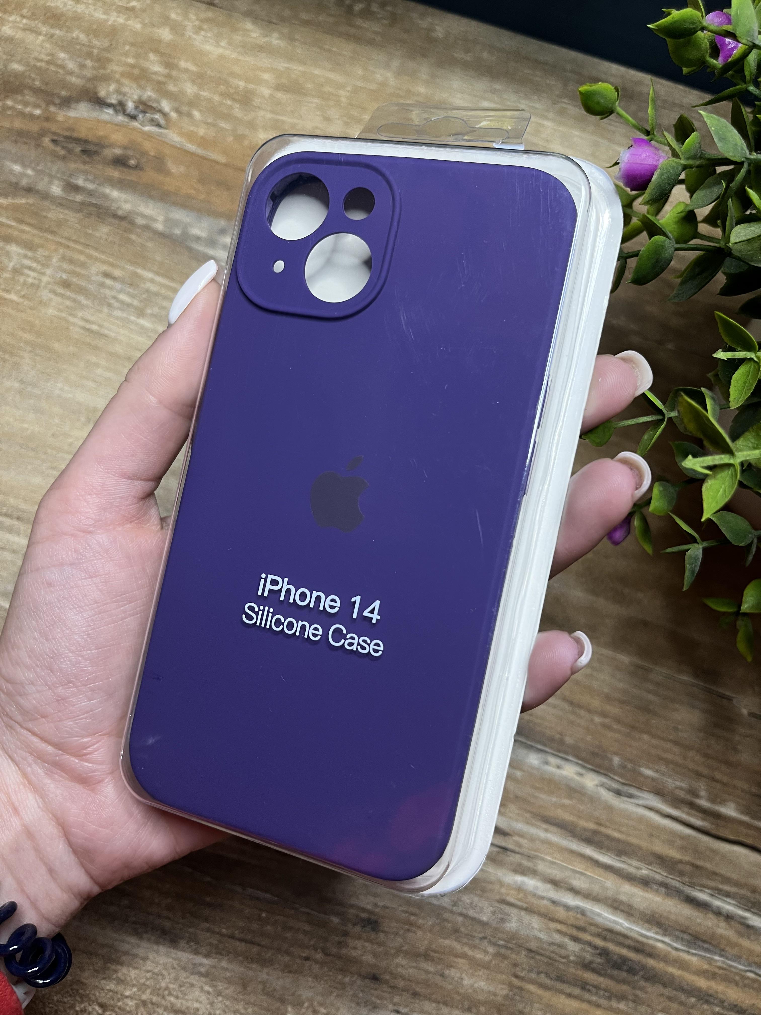 Чехол накладка на iPhone (Айфон) 14 закрытый низ и закрытая камера silicone case full camera Apple