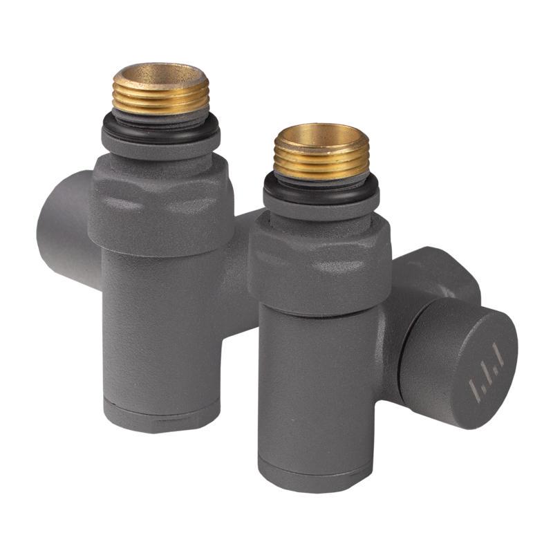 Комплект кранов дизайнерских под ТЭН Ideale 1/2x1/2" Антрацитовый (22599)