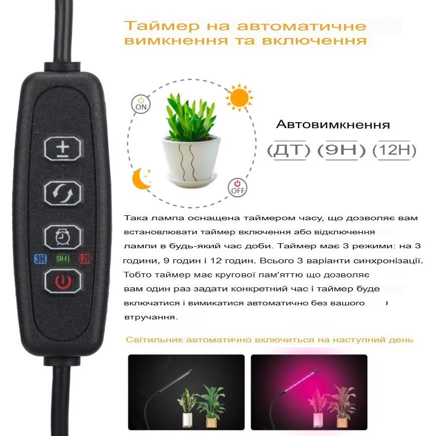 Ультрафиолетовая лампа для растений 4 лампы 40W USB таймер/прищепка/пульт - фото 9 Ультрафиолетовая лампа для растений 4 лампы 40W USB таймер/прищепка/пульт - фото 9
