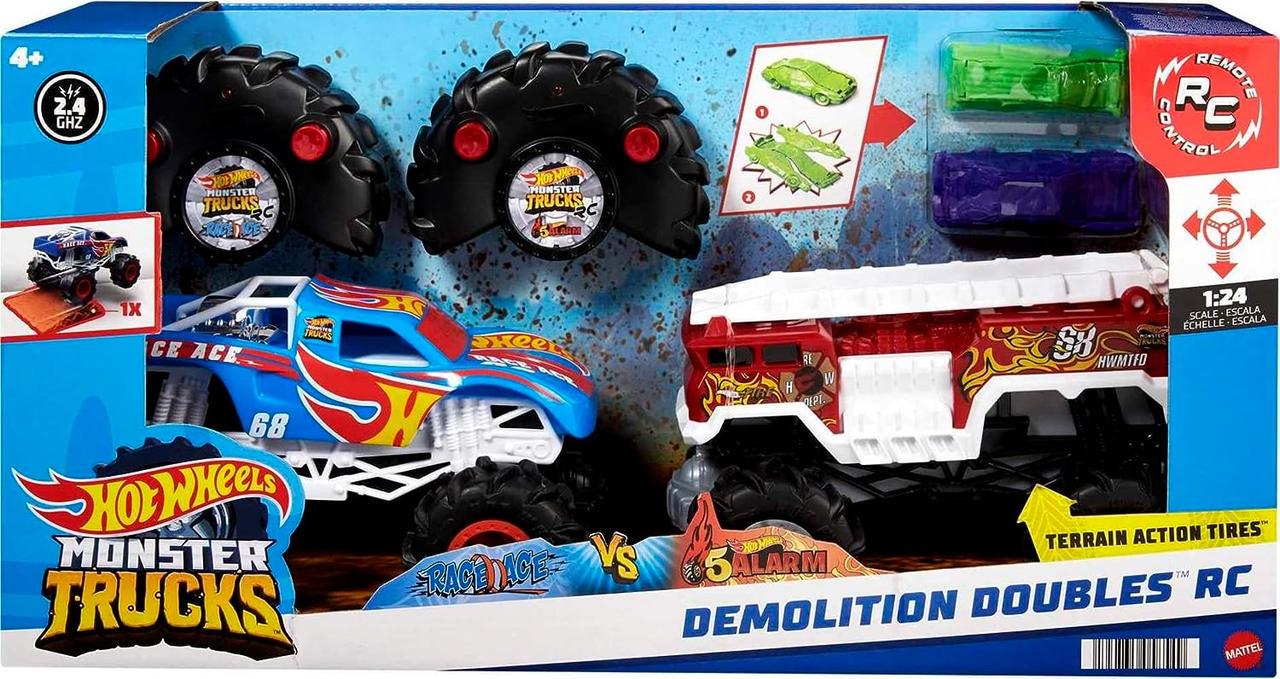 Набор машинок Monster Trucks Hot Wheels HGV89 1:24 с пультом 2 шт. (12478292)