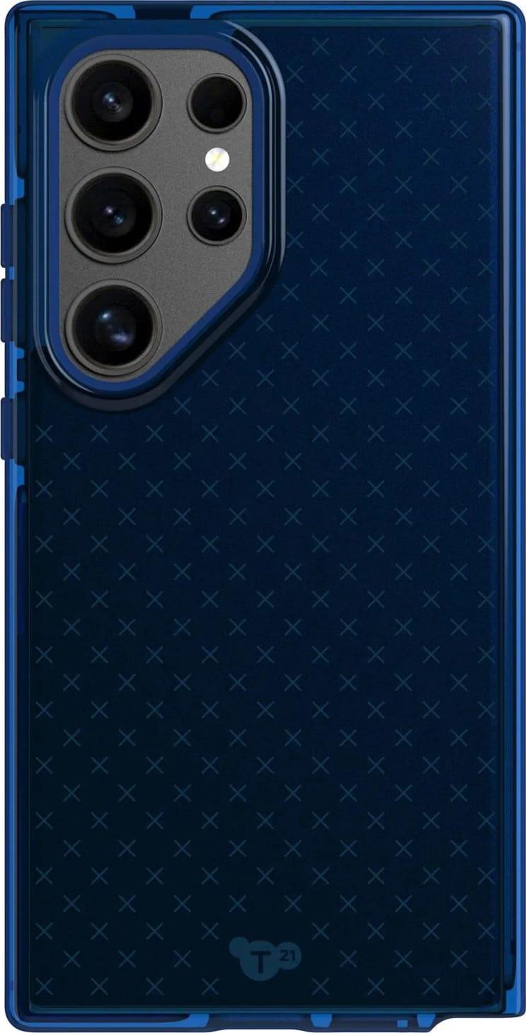 Чехол противоударный силиконовый Tech21 Evo Check для Samsung Galaxy S24 Ultra 6,8" Cobalt Blue (T21-10681)