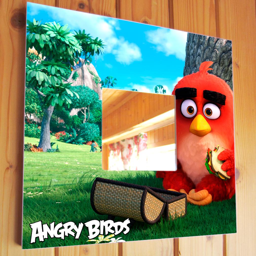 Зеркало декоративное Герои мультфильма "Angry Birds" 260х260 мм (M00776)