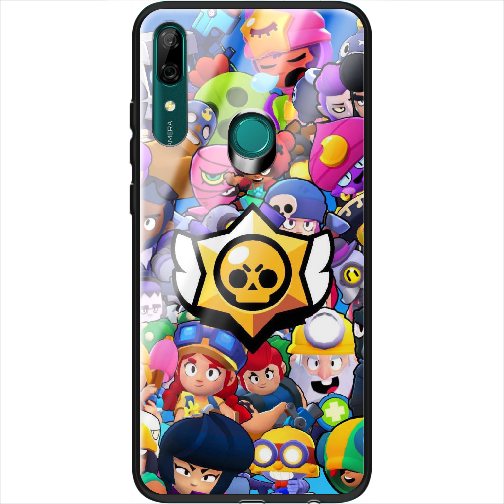 Чохол Boxface Huawei P Smart Z Brawl Stars Чорний силікон зі склом (37381-up2389-37725)