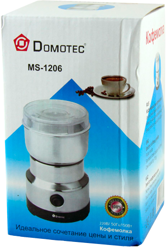 Кавомолка електрична Domotec MS-1206 нержавіюча сталь 70 г 150W Сріблястий (lp-79586_445) - фото 6 Кавомолка електрична Domotec MS-1206 нержавіюча сталь 70 г 150W Сріблястий (lp-79586_445) - фото 6