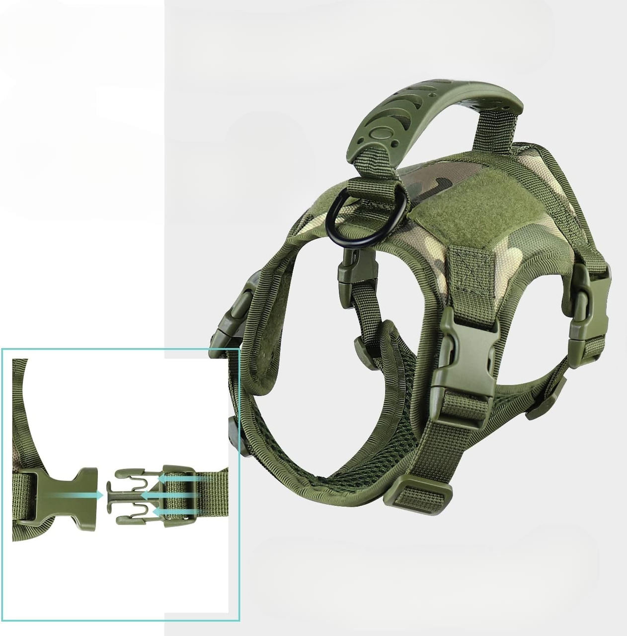 Шлея для котов и мелких собак Harness с ручкой 35-48 см Оливковый (2120157961) - фото 4 Шлея для котов и мелких собак Harness с ручкой 35-48 см Оливковый (2120157961) - фото 4