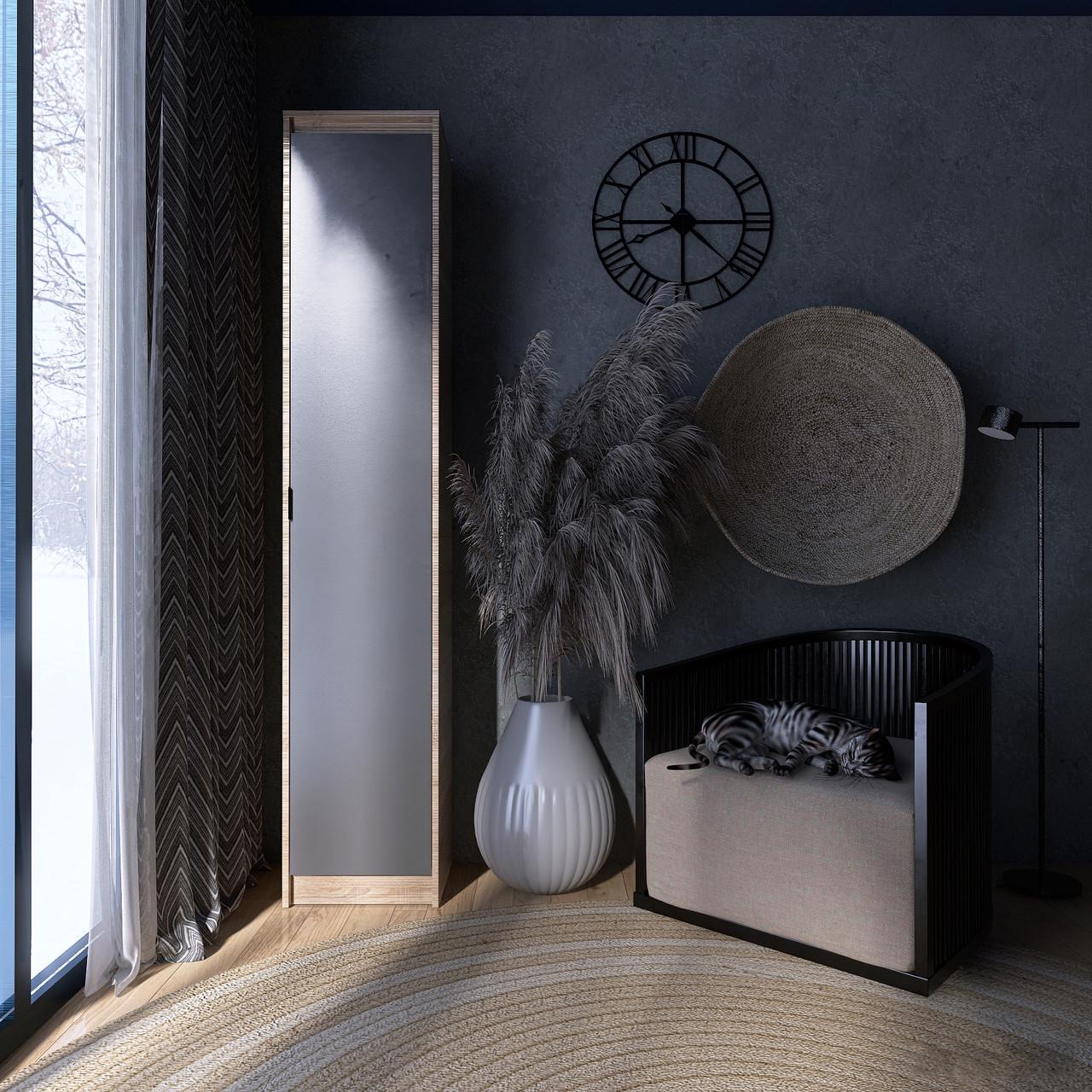 Пенал закрытый Эверест Сити-400 Дуб сонома/Графитовый (е-20723.02)