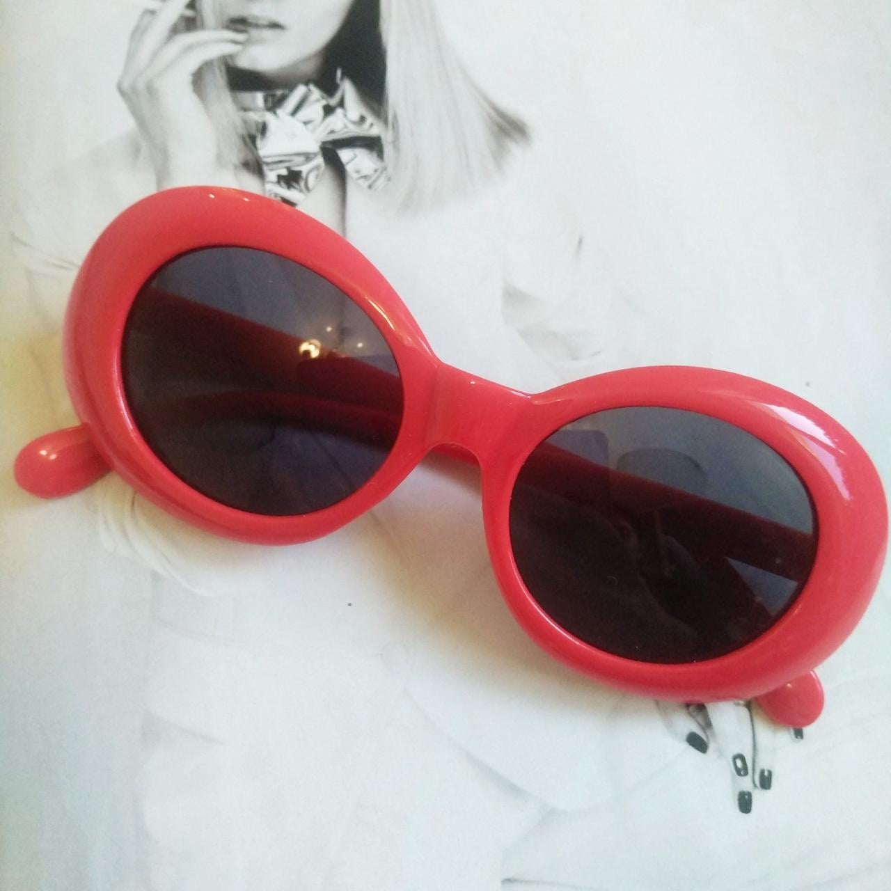 Очки детские солнцезащитные овал Красный с черным