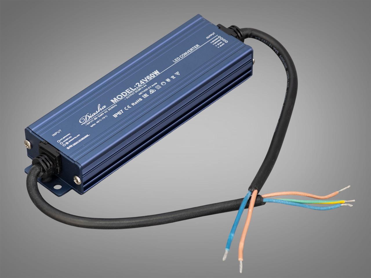 Блок живлення 24 В для підключення LED стрічки 60 Вт 2,5 АNP-24V-60W-IP67