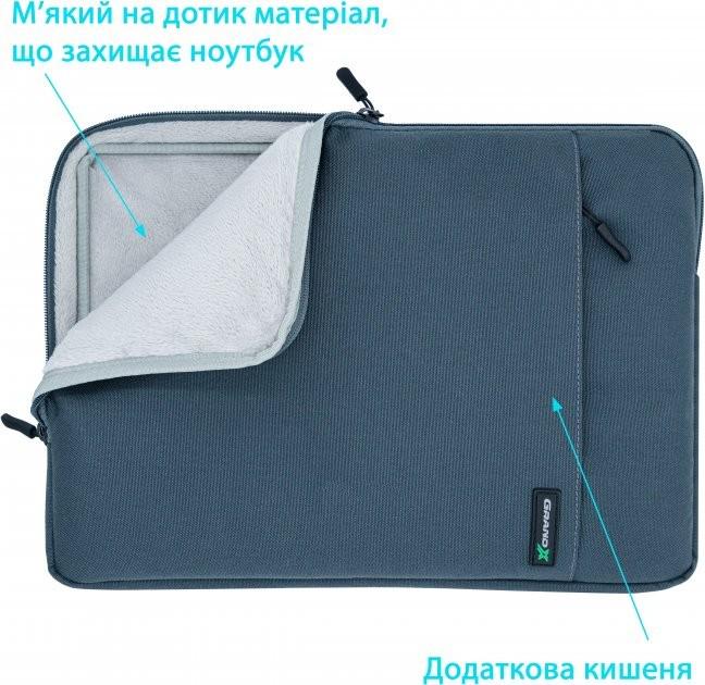 Чохол для ноутбука Grand-X SL-15 15,6" Dark-grey (39683) - фото 4 Чохол для ноутбука Grand-X SL-15 15,6" Dark-grey (39683) - фото 4